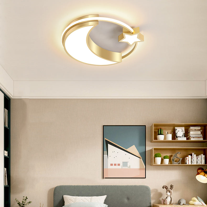 Circle Kids Room Ceiling Mounted Light Metal LED Modern Ceiling Lamp