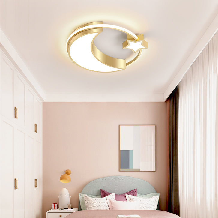 Circle Kids Room Ceiling Mounted Light Metal LED Modern Ceiling Lamp