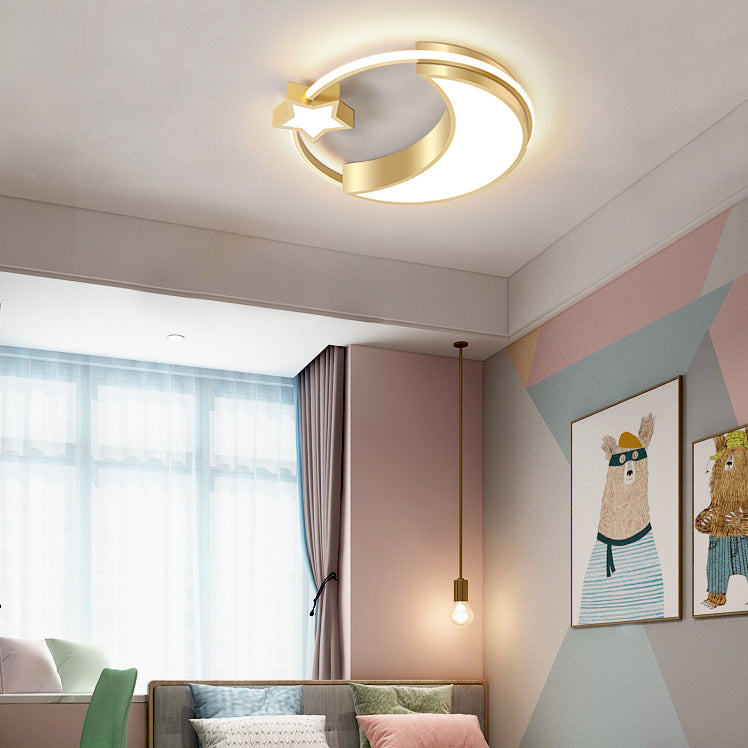 Circle Kids Room Ceiling Mounted Light Metal LED Modern Ceiling Lamp