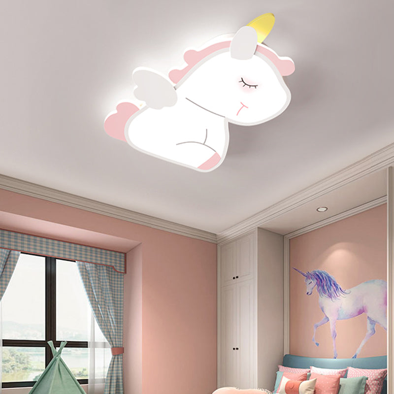 Flush Ceiling Light Kids Style LED Metal Flush Mount Lamp for Bedroom