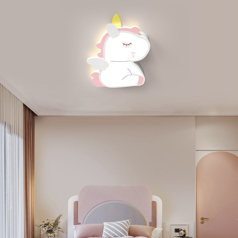 Flush Ceiling Light Kids Style LED Metal Flush Mount Lamp for Bedroom