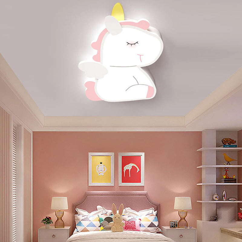 Flush Ceiling Light Kids Style LED Metal Flush Mount Lamp for Bedroom