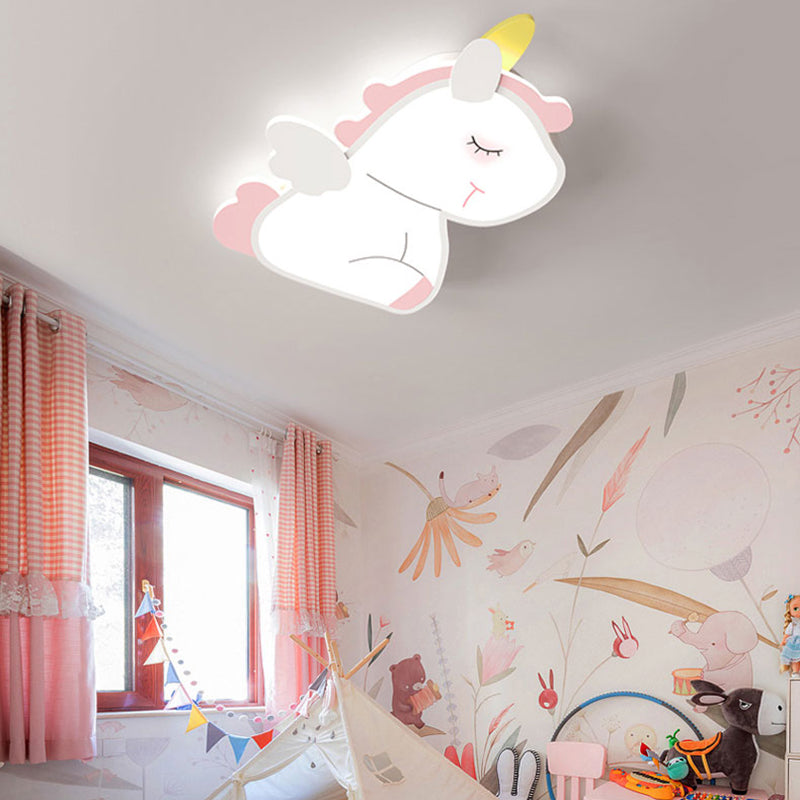 Flush Ceiling Light Kids Style LED Metal Flush Mount Lamp for Bedroom