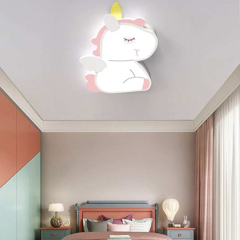 Flush Ceiling Light Kids Style LED Metal Flush Mount Lamp for Bedroom