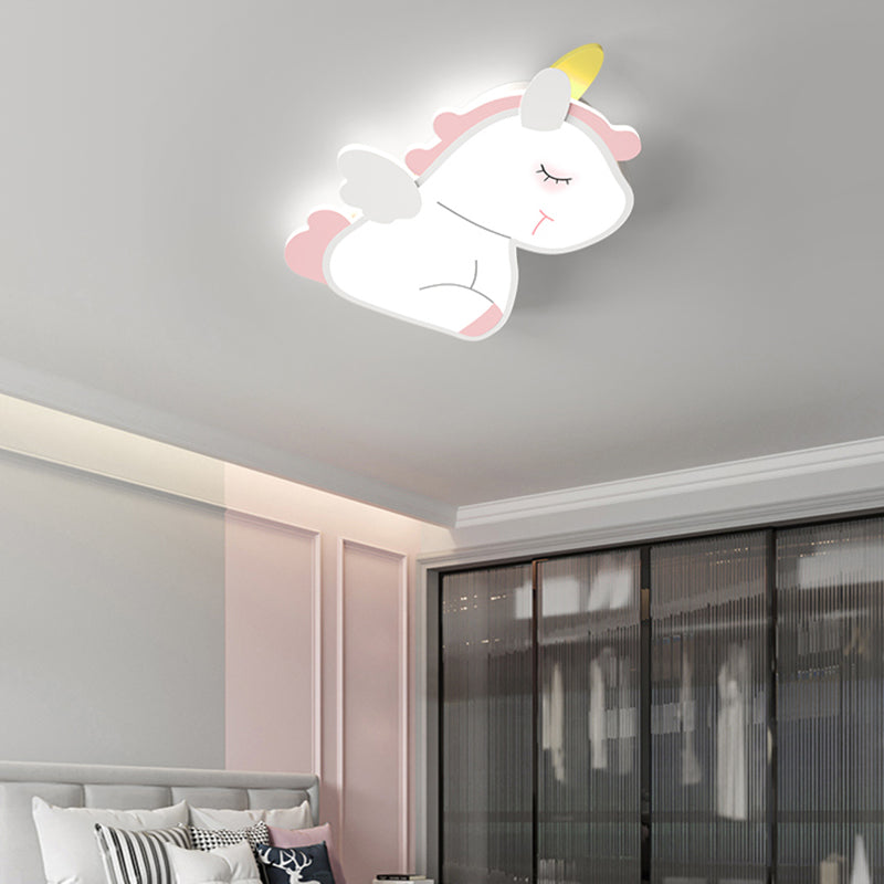 Flush Ceiling Light Kids Style LED Metal Flush Mount Lamp for Bedroom