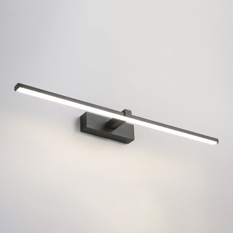 Metal Linear Shade Wall Sconce Modern Style Single Light Mirror Wall Mounted Light Fixture