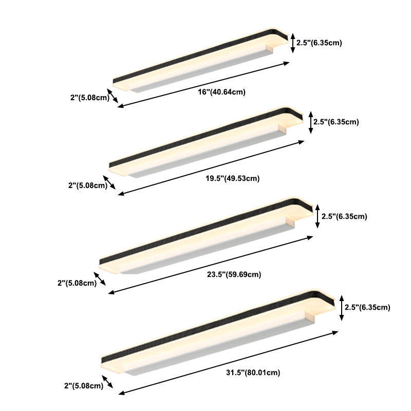 Medra lineal de metal mate de pared estilo moderno de 1 linda accesorio de iluminación de pared en blanco