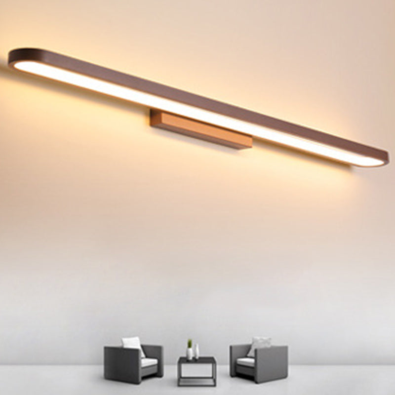 Linear Vanity Wall Sconce Modern Style Metal 1 Light LED Bathroom Vanity Lights in Brown