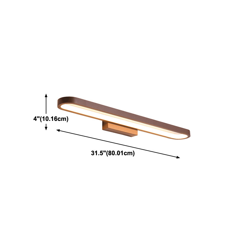 Linear Vanity Wall Sconce Modern Style Metal 1 Light LED Bathroom Vanity Lights in Brown