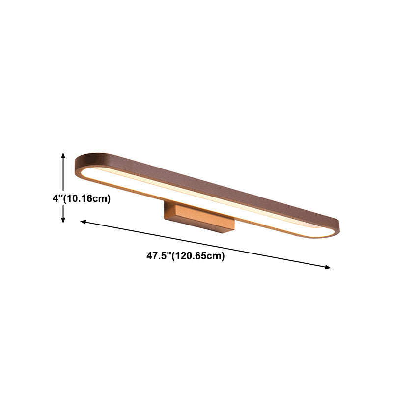 Linear Vanity Wall Sconce Modern Style Metal 1 Light LED Bathroom Vanity Lights in Brown