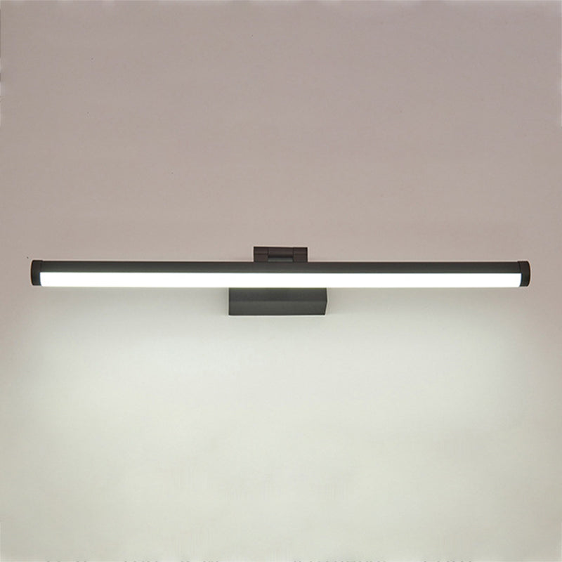 Linear Shape Metal Wall Sconce Modern Style 1 Light Mirror Wall Mount Lighting in Black