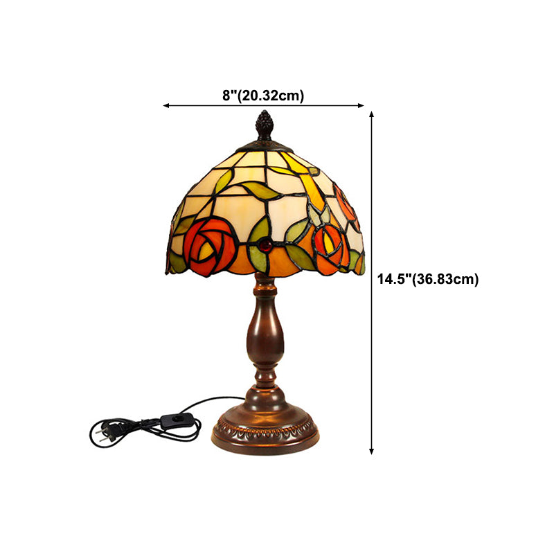 Glass Geometric Night Table Lamps Tiffany Style 1 Light Table Lamp