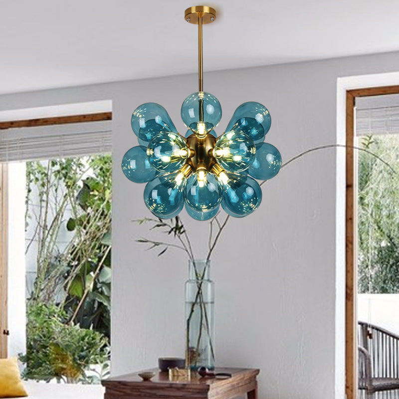 Living Room 18 Head Chandelier Lighting Fixture Modern Glass Chandelier Pendant Light