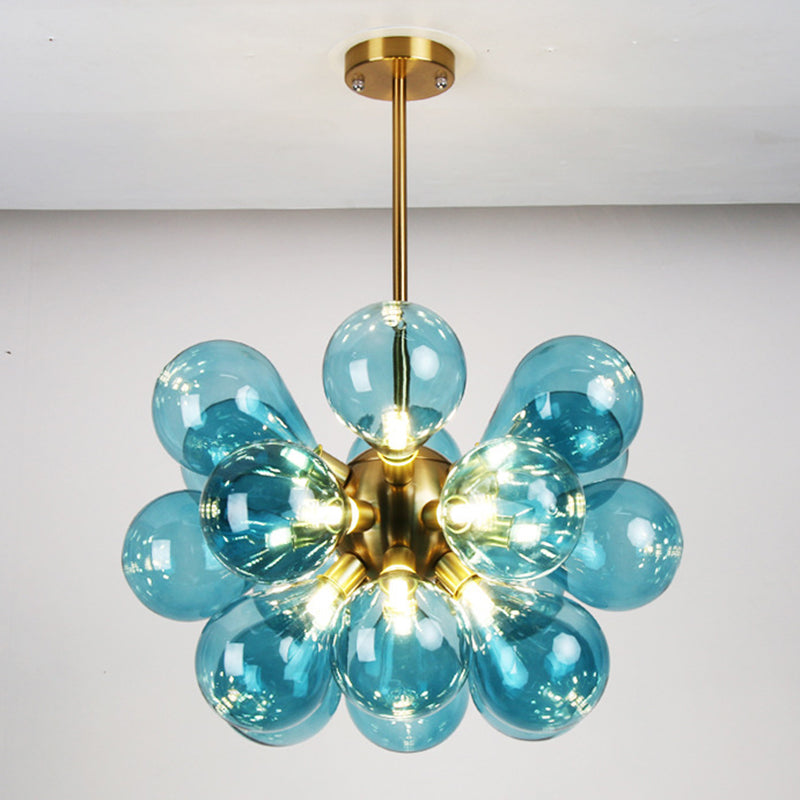 Living Room 18 Head Chandelier Lighting Fixture Modern Glass Chandelier Pendant Light