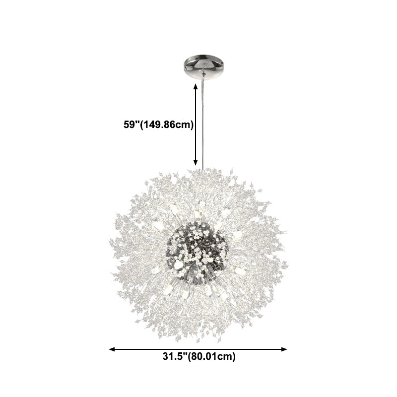 Globe Chandelier Nordic Style Fireflies Chandelier Light with Crystal for Living Room