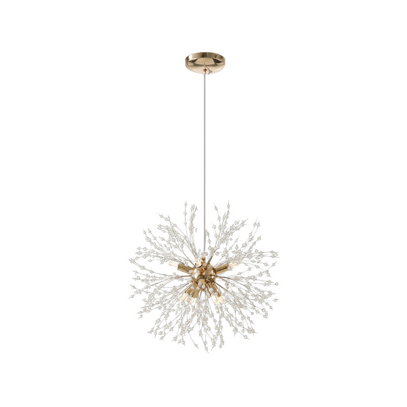 Globe Chandelier Nordic Style Fireflies Chandelier Light with Crystal for Living Room