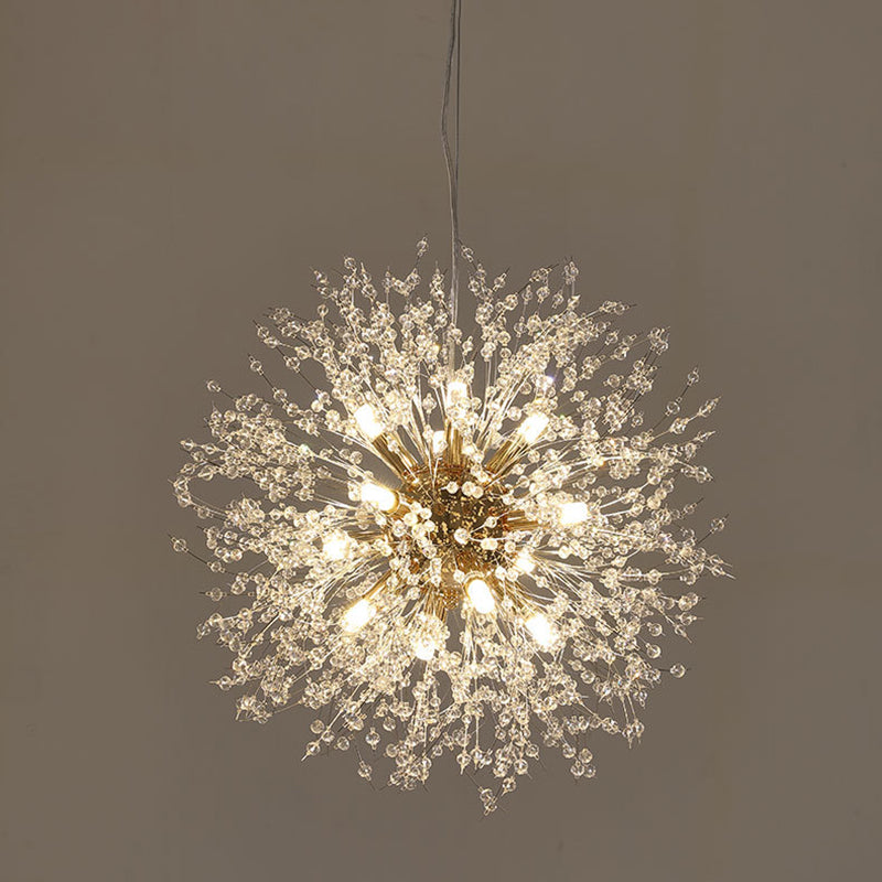 Globe Chandelier Nordic Style Fireflies Chandelier Light with Crystal for Living Room