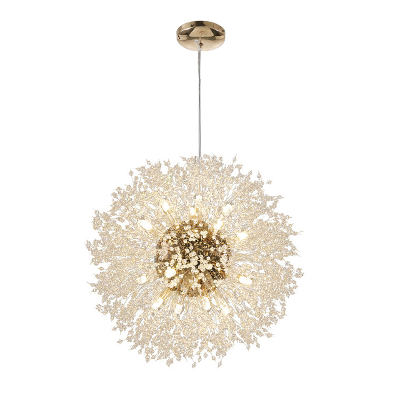 Globe Chandelier Nordic Style Fireflies Chandelier Light with Crystal for Living Room