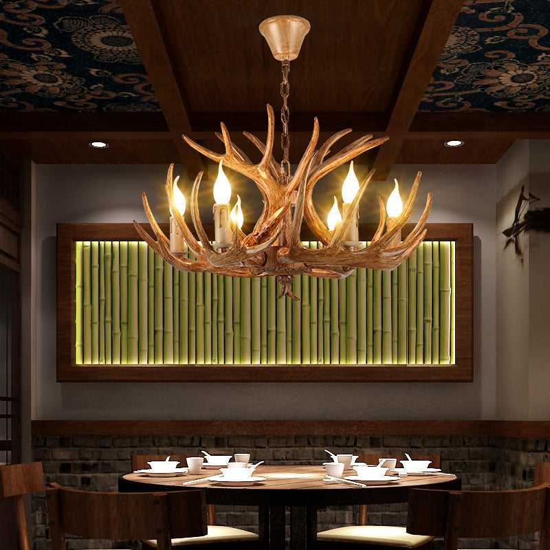 American Chandelier Resin Antler Shape Chandelier Pendant for Restaurant