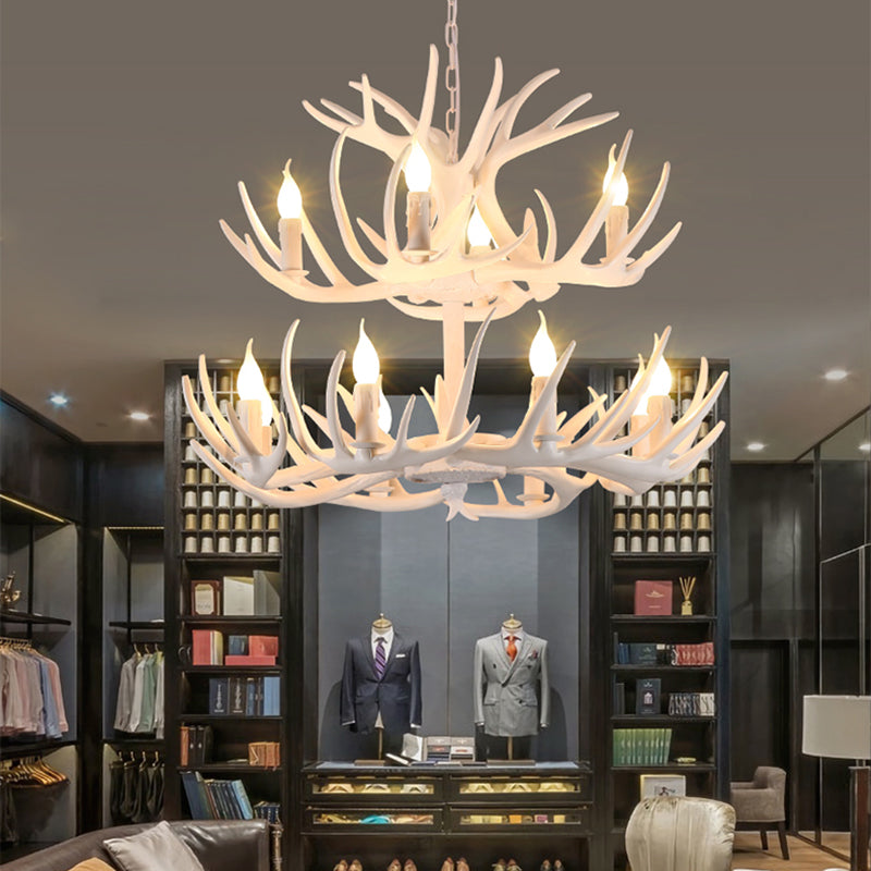 American Chandelier Resin Antler Shape Chandelier Pendant for Restaurant