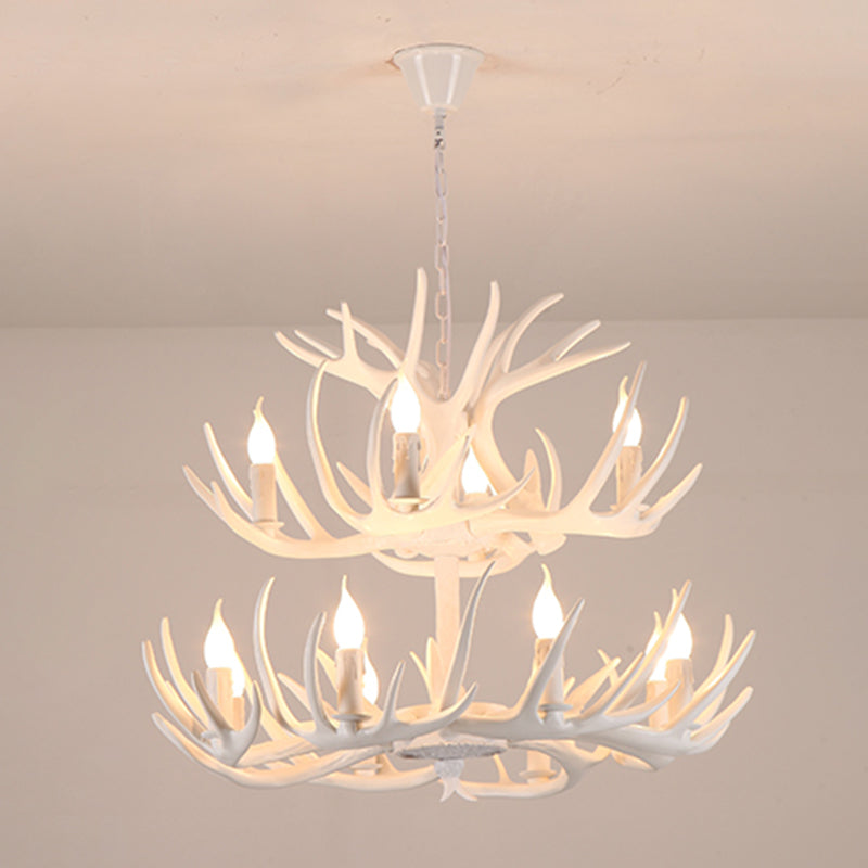 American Chandelier Resin Antler Shape Chandelier Pendant for Restaurant