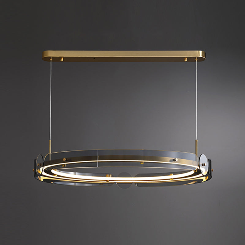 Modern Circle Chandelier Glass Gold LED Chandelier Pendant for Living Room