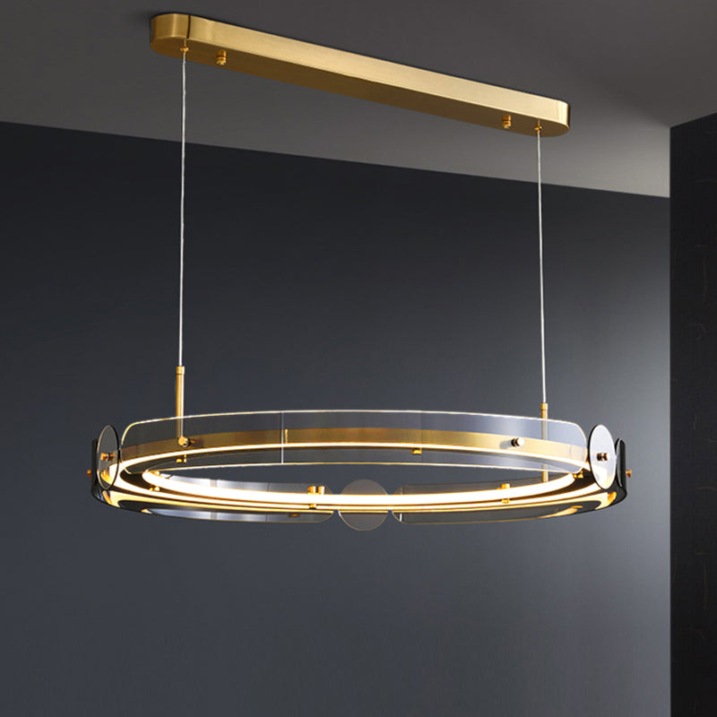 Modern Circle Chandelier Glass Gold LED Chandelier Pendant for Living Room