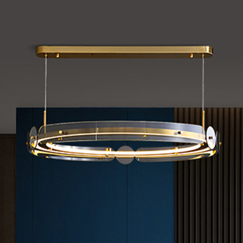 Modern Circle Chandelier Glass Gold LED Chandelier Pendant for Living Room