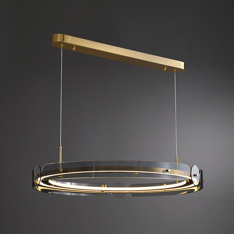 Modern Circle Chandelier Glass Gold LED Chandelier Pendant for Living Room