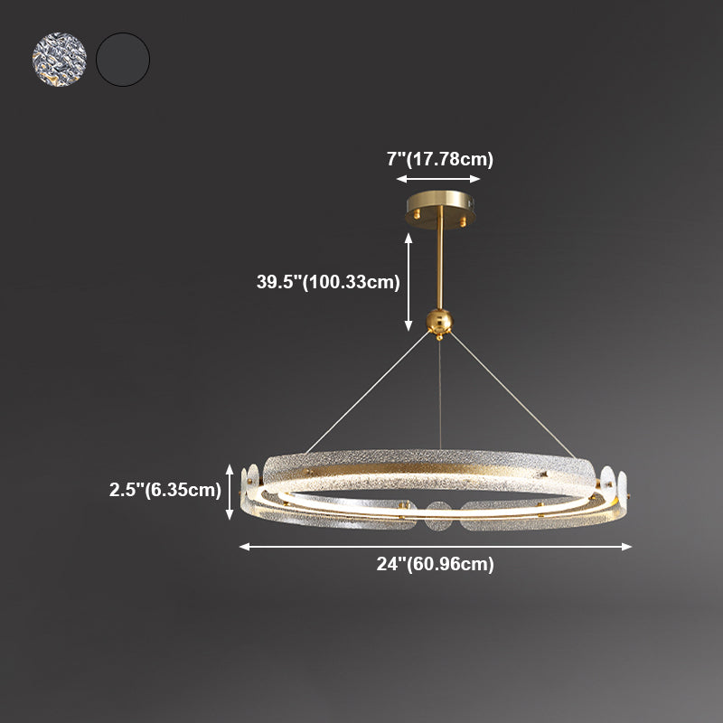 Modern Circle Chandelier Glass Gold LED Chandelier Pendant for Living Room