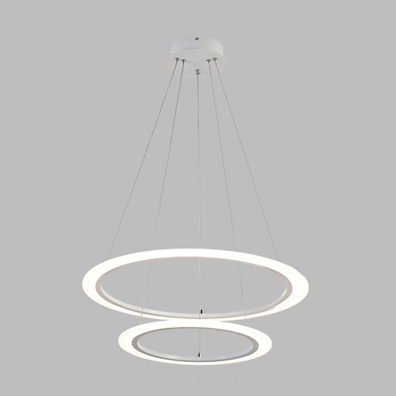 Multi-Tier Shape Chandelier Lights Modern Metal Chandelier Lighting Fixtures in White