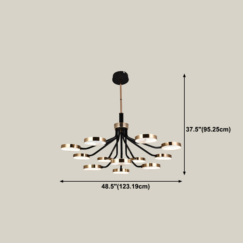 Modern Gold Chandelier Metal Multi Light LED Chandelier Pendant for Living Room