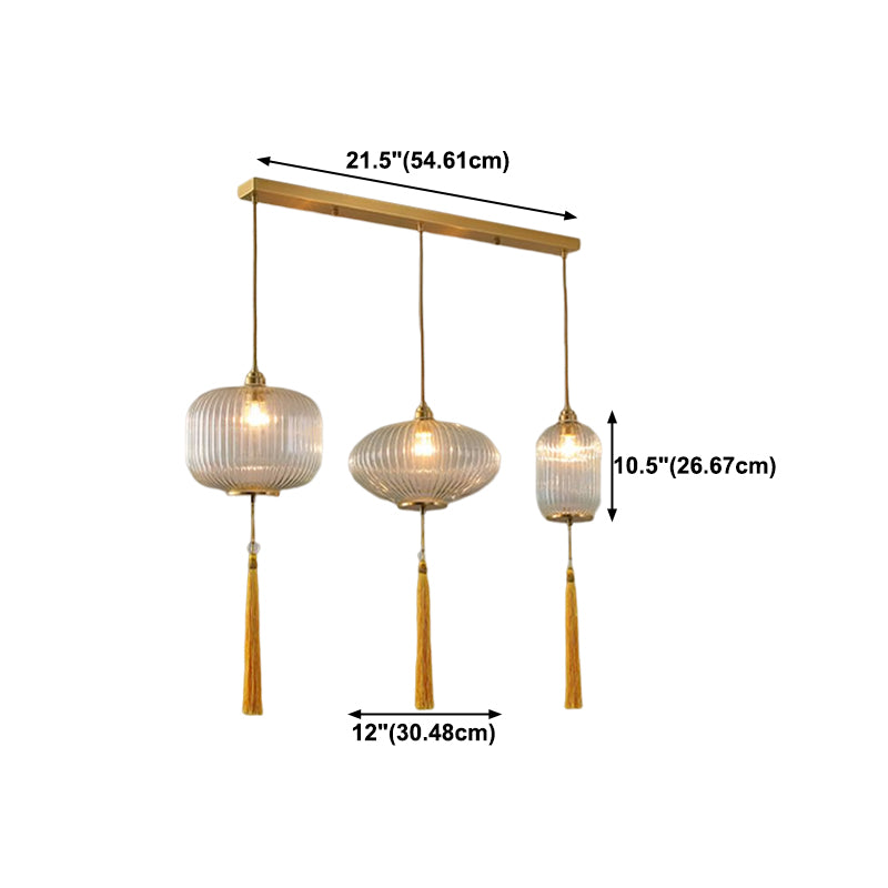 Multi-Light Geometric Pendant Lighting Modern Style Glass Pendant Light Kit