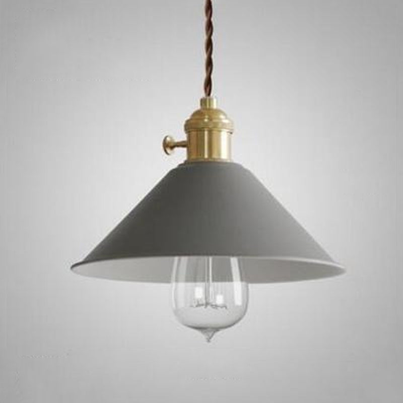 Macaron Hanging Light Fixture 1-Light Pendant Lamp With Iron Shade for Living Room