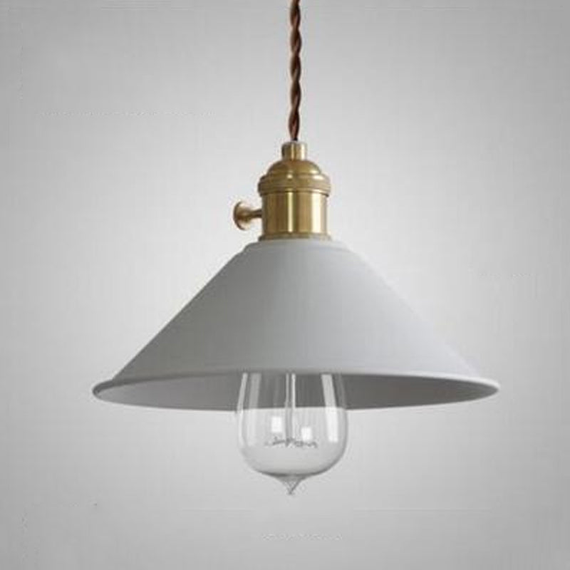 Macaron Hanging Light Fixture 1-Light Pendant Lamp With Iron Shade for Living Room