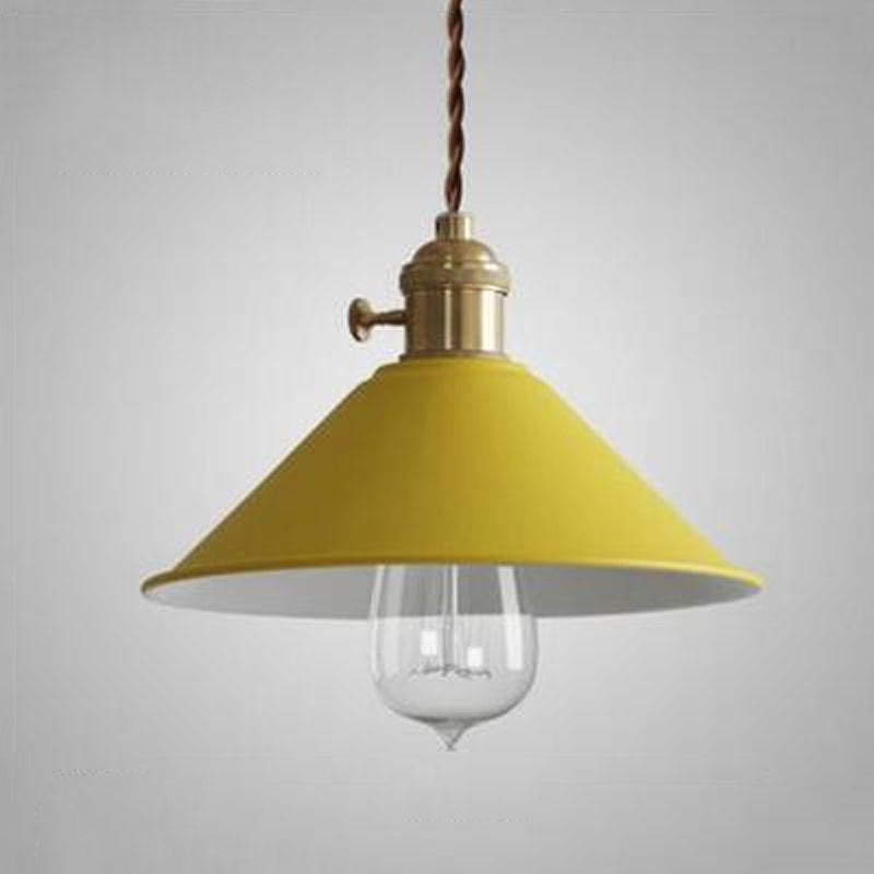 Macaron Hanging Light Fixture 1-Light Pendant Lamp With Iron Shade for Living Room