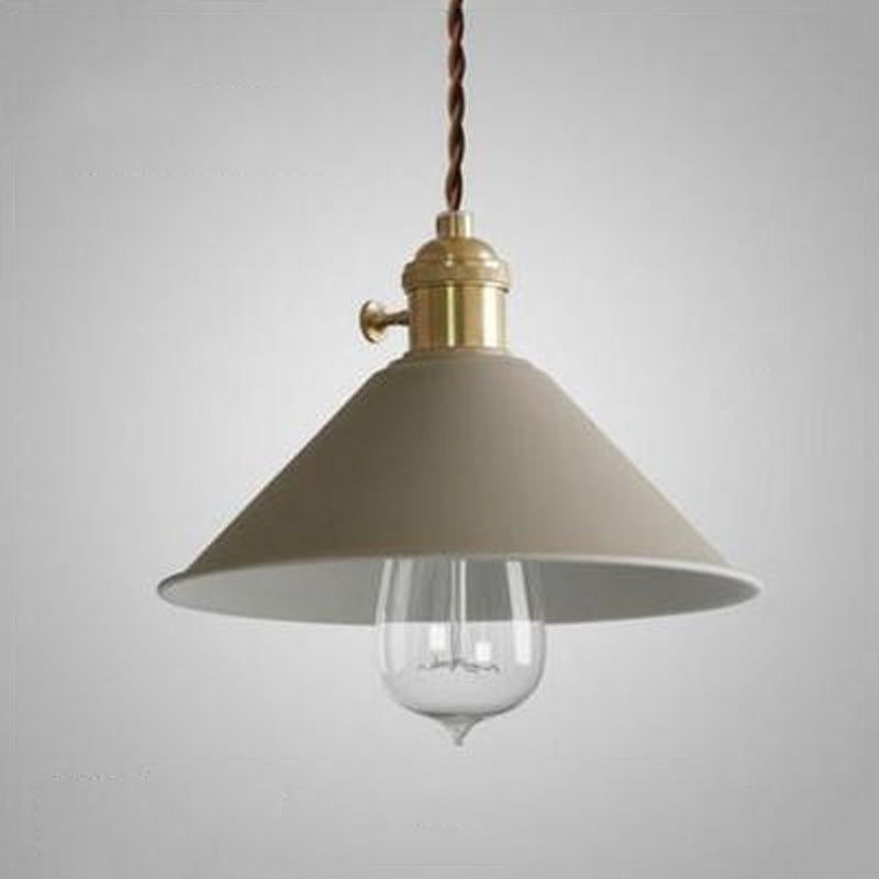 Macaron Hanging Light Fixture 1-Light Pendant Lamp With Iron Shade for Living Room