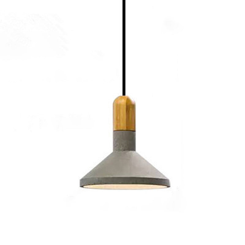 1-Light Hanging Light Fixture Modern Stone Pendant Lamp with Cement Shade for Bedroom