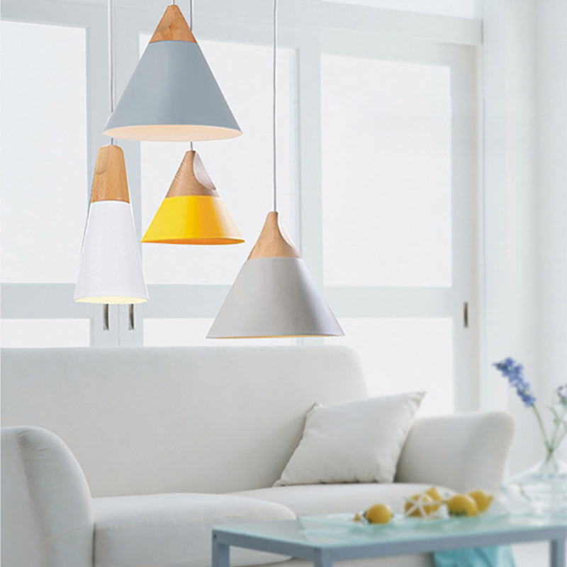 1 Light Geometric Hanging Lights Modern Style Metal Drop Pendant