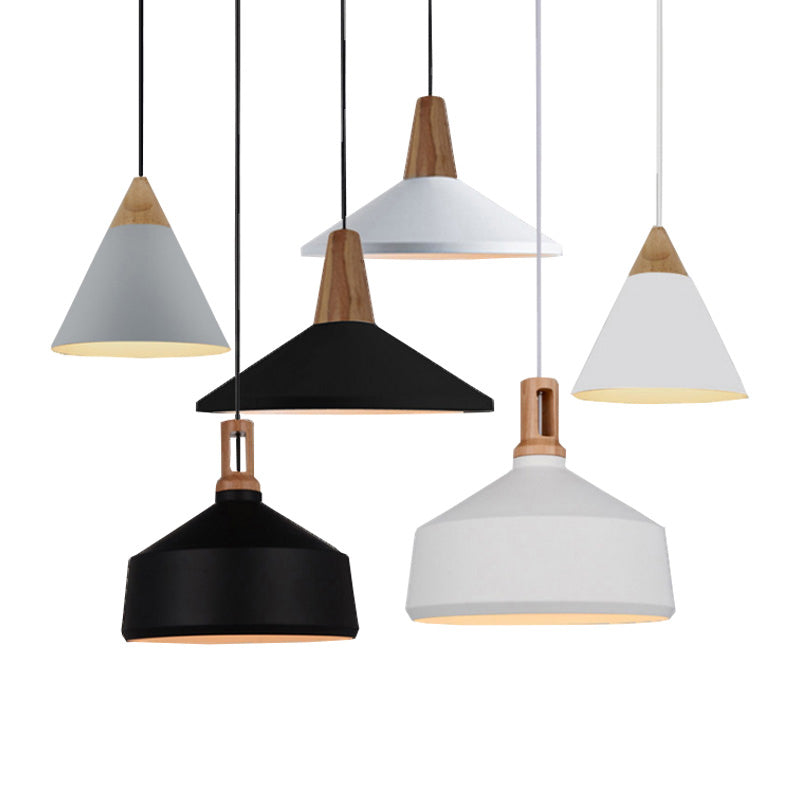 1 Light Geometric Hanging Lights Modern Style Metal Drop Pendant