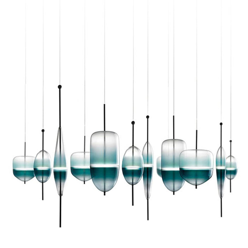 1 Light Geometric Hanging Ceiling Light Modern Style Glass Hanging Lamps