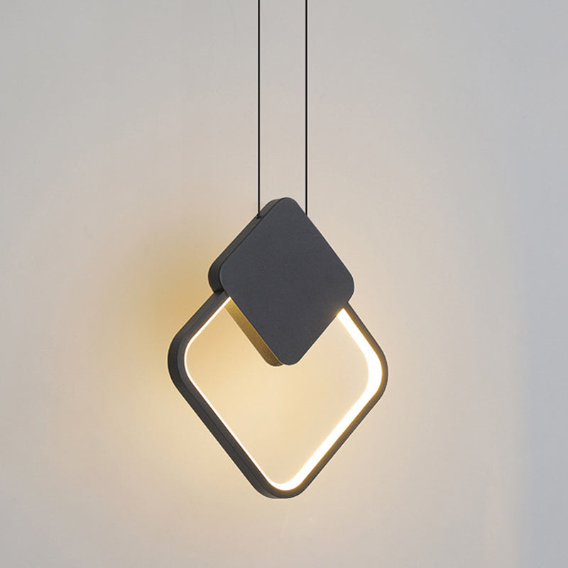 Postmodern Metal Ceiling Light Minimalist Style Geometry Led Pendant Lamp for Living Room