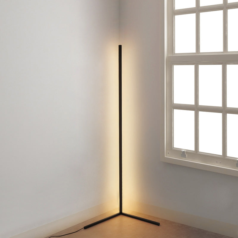 Forma lineal Luz de piso de metal estilo moderno 1 lámpara de luz de luz