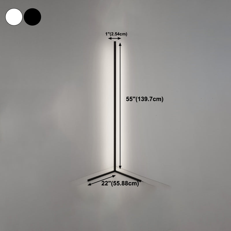 Forma lineal Luz de piso de metal estilo moderno 1 lámpara de luz de luz