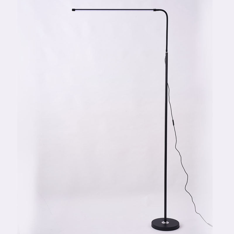 Linear Shape Metal Floor Light Modern Style 1 Light  Floor Light Fixtures in Black