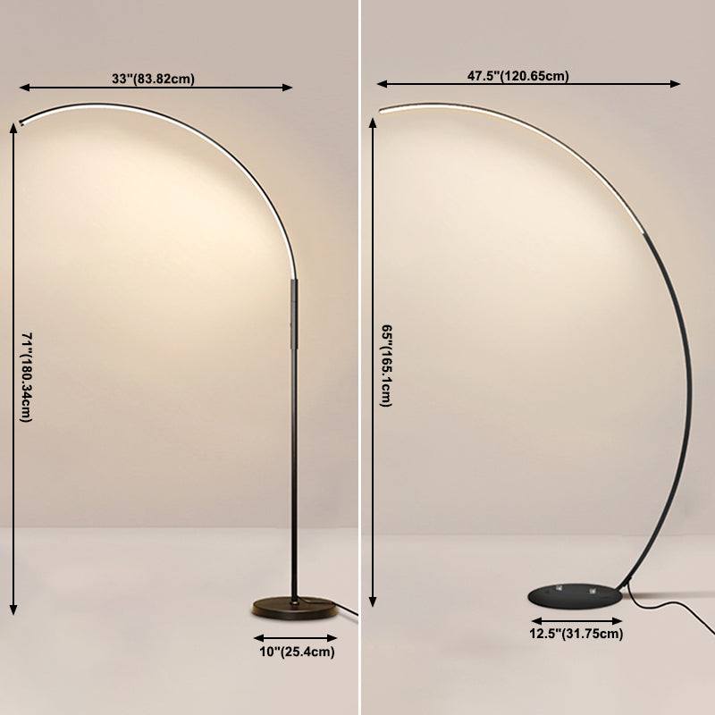 Luce da pavimento in metallo a forma lineare moderni a 1 luci a 1 pavimento