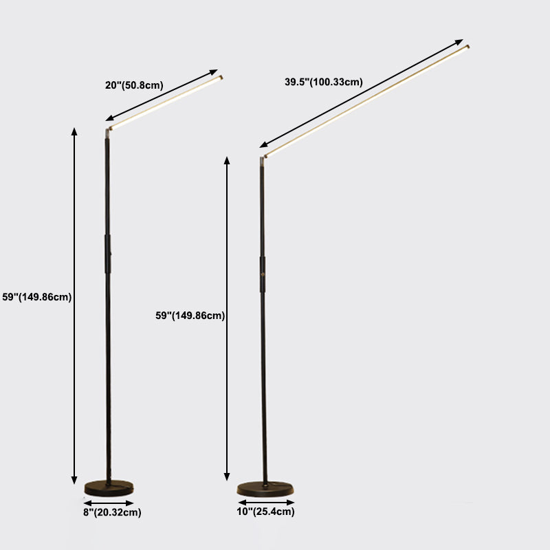 Metal Linear Shape Floor Light Modern Single Light  Floor Light Fixtures