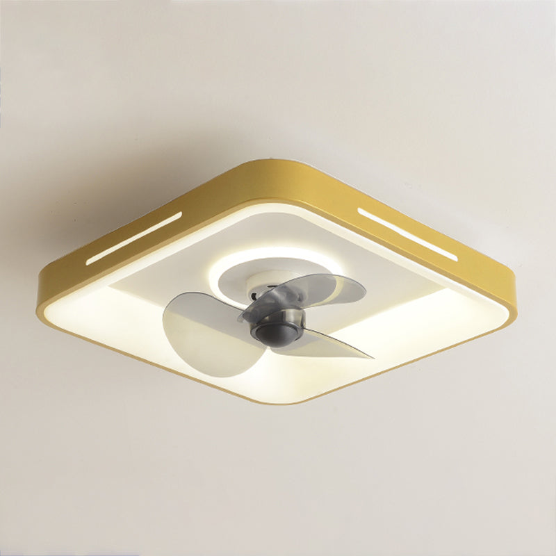 Fabillement de plafond en métal de forme géométrique Style moderne 2 lumières Light Fan Fan Lampe