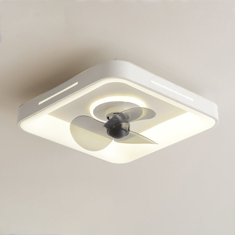 Fabillement de plafond en métal de forme géométrique Style moderne 2 lumières Light Fan Fan Lampe