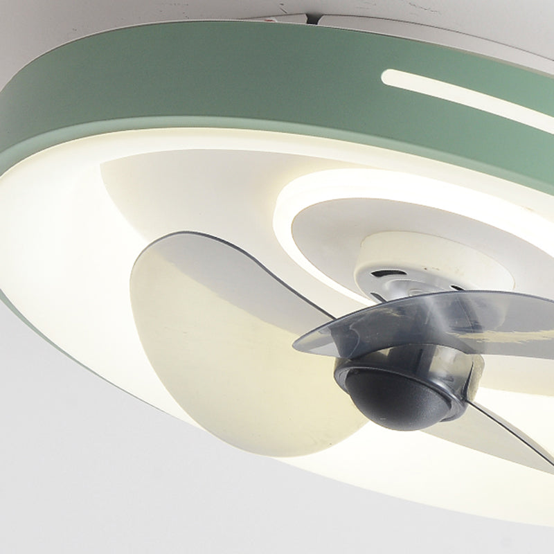 Fabillement de plafond en métal de forme géométrique Style moderne 2 lumières Light Fan Fan Lampe